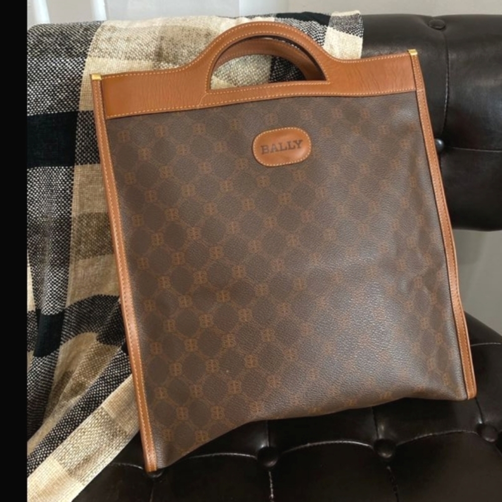 Bally Brown Vintage Top Handle Tote.